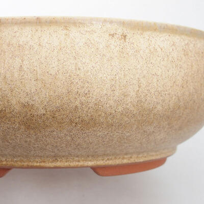 Keramik-Bonsaischale 19,5 x 19,5 x 6,5 cm, Farbe braun - 3