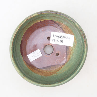 Bonsaischale aus Keramik 11 x 11 x 4,5 cm, Farbe grün - 3