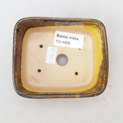 Bonsaischale aus Keramik 10,5 x 9 x 4 cm, Farbe gelbbraun - 3
