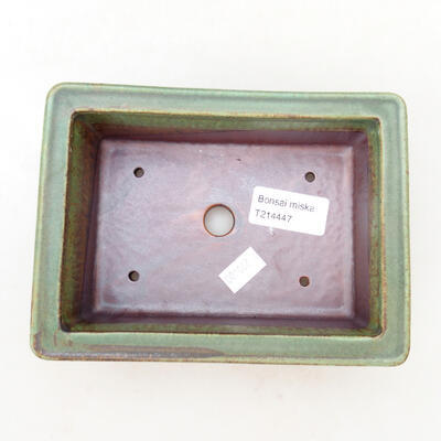 Bonsaischale aus Keramik 16 x 11,5 x 5,5 cm, Farbe grün-braun - 3