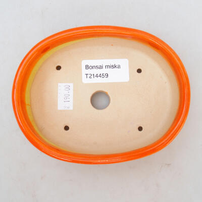 Bonsaischale aus Keramik 13 x 10 x 3,5 cm, Farbe orange - 3