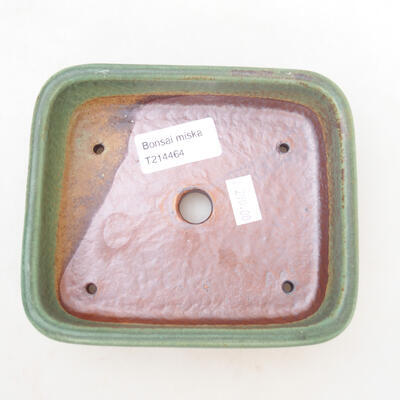 Bonsaischale aus Keramik 13,5 x 11,5 x 4,5 cm, Farbe grün-braun - 3