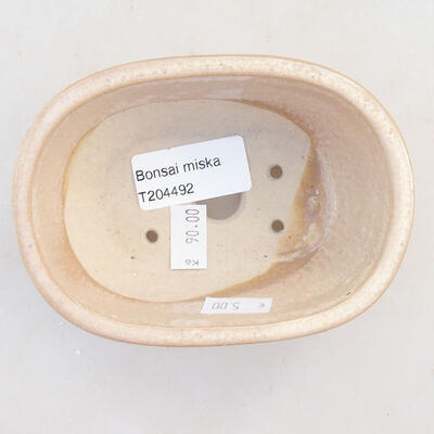 Keramische Bonsai-Schale 11,5 x 8 x 5 cm, beige Farbe - 3