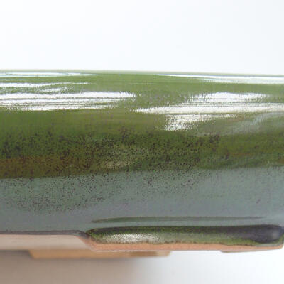 Keramik-Bonsaischale 23,5 x 17 x 4 cm, Farbe grün - 3