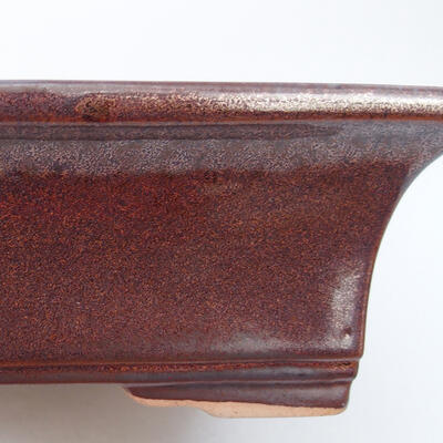Keramik-Bonsaischale 21 x 16 x 6 cm, Farbe braun - 3