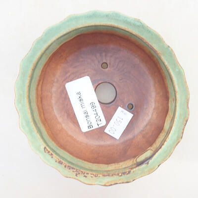Keramische Bonsai-Schale 10,5 x 10,5 x 4,5 cm, Farbe grün - 3