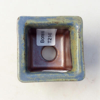 Bonsaischale aus Keramik 5,5 x 5,5 x 5,5 cm, Farbe blaubraun - 3