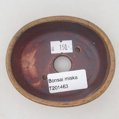 Keramische Bonsai-Schale 9,5 x 8,5 x 3,5 cm, braune Farbe - 3
