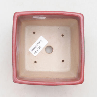 Bonsaischale aus Keramik 11,5 x 11,5 x 8,5 cm, Farbe Metallic Pink - 3