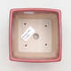Bonsaischale aus Keramik 11,5 x 11,5 x 8,5 cm, Farbe Metallic Pink - 3/3