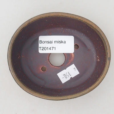 Keramische Bonsai-Schale 10 x 8,5 x 3,5 cm, braune Farbe - 3