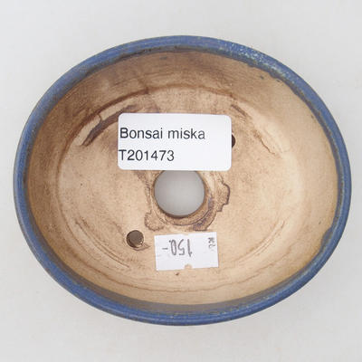 Keramische Bonsai-Schale 10 x 8,5 x 3,5 cm, braun-blaue Farbe - 3