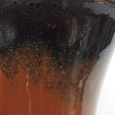 Keramik-Bonsaischale 10,5 x 10,5 x 6,5 cm, Farbe schwarz - 3