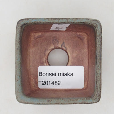 Keramische Bonsai-Schale 6 x 6 x 3,5 cm, braun-blaue Farbe - 3