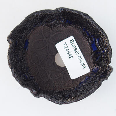 Keramikschale 8 x 8 x 5 cm, Farbe blau-schwarz - 3