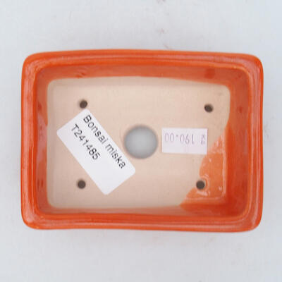 Keramik-Bonsaischale 10 x 7 x 3,5 cm, Farbe Orange - 3