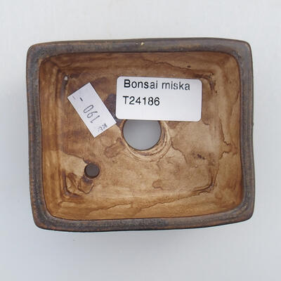 Keramik-Bonsaischale 9 x 7,5 x 3,5 cm, Farbe braun - 3