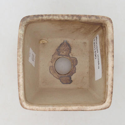 Keramik Bonsai Schüssel 7 x 7 x 7 cm, Farbe beige - 3