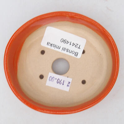 Keramik-Bonsaischale 9,5 x 8,5 x 3 cm, Farbe Orange - 3