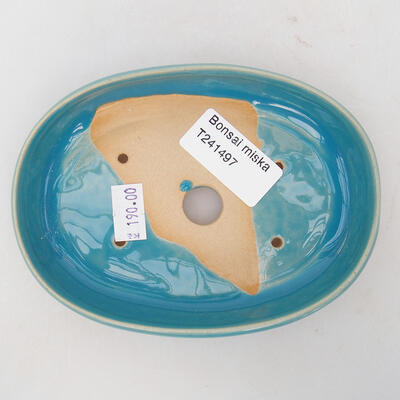 Keramik-Bonsaischale 13 x 10 x 2,5 cm, Farbe Blau - 3
