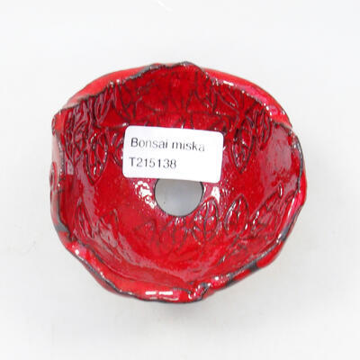 Keramikschale 8,5 x 8 x 6,5 cm, Farbe rot - 3