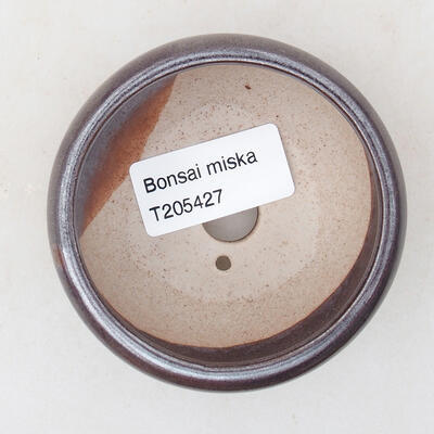 Keramische Bonsai-Schale 7 x 7 x 3,5 cm, Farbe braun - 3