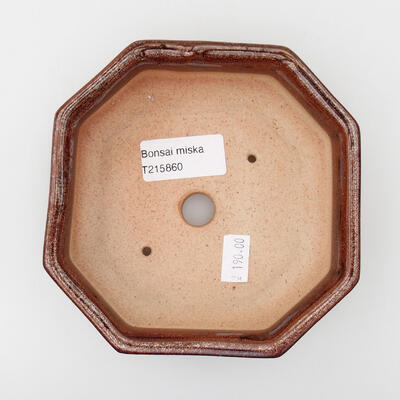 Bonsaischale aus Keramik 12,5 x 12,5 x 4 cm, Farbe braun - 3