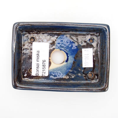 Bonsaischale aus Keramik 10 x 6,5 x 2 cm, Farbe blau - 3