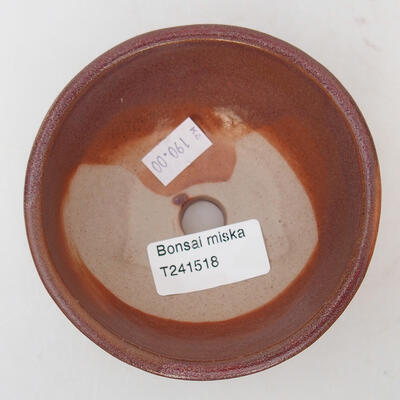 Keramik-Bonsaischale 10 x 10 x 5 cm, Farbe braun - 3