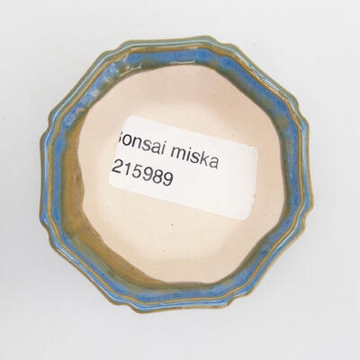 Bonsaischale aus Keramik 6 x 6 x 2,5 cm, Farbe blau - 3