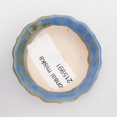 Bonsaischale aus Keramik 5 x 5 x 2 cm, Farbe blau - 3