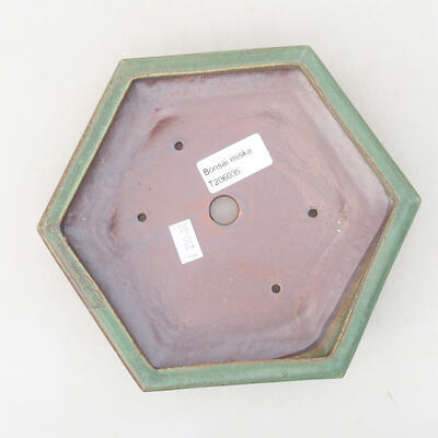 Keramische Bonsai-Schale 18 x 16 x 3,5 cm, Farbe grün - 3