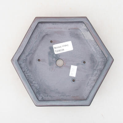Keramische Bonsai-Schale 18 x 16 x 3,5 cm, Metallfarbe - 3