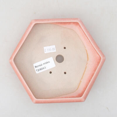 Keramische Bonsai-Schale 15,5 x 14 x 3,5 cm, Farbe rosa - 3