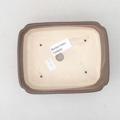 Keramische Bonsai-Schale 15 x 11,5 x 4 cm, braune Farbe - 3
