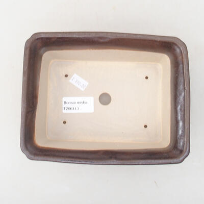 Keramische Bonsai-Schale 17,5 x 14 x 7 cm, braune Farbe - 3