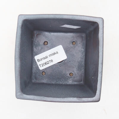 Keramische Bonsai-Schale 8,5 x 8,5 x 8,5 cm, Metallfarbe - 3