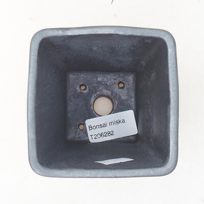 Keramische Bonsai-Schale 9 x 9 x 11 cm, Metallfarbe - 3