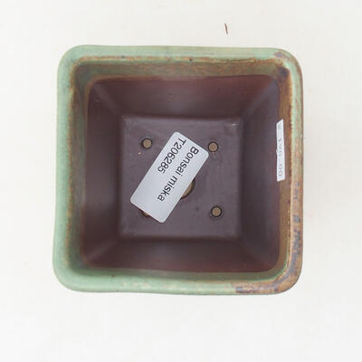 Keramische Bonsai-Schale 8 x 8 x 11 cm, Farbe grün - 3