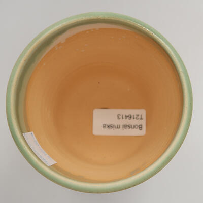 Bonsaischale aus Keramik 9,5 x 9,5 x 9 cm, Farbe grün - 3