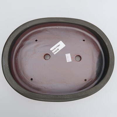 Keramik-Bonsaischale 26 x 20 x 5 cm, Farbe grau - 3