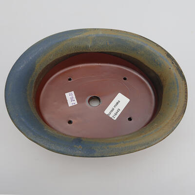 Keramik-Bonsaischale 22 x 17,5 x 6 cm, Farbe braun-blau - 3