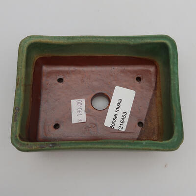 Keramik-Bonsaischale 12,5 x 9 x 5 cm, Farbe grün - 3