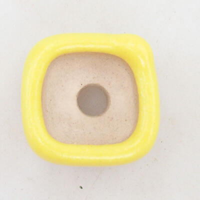 Bonsaischale aus Keramik 2 x 2 x 1,5 cm, Farbe gelb - 3