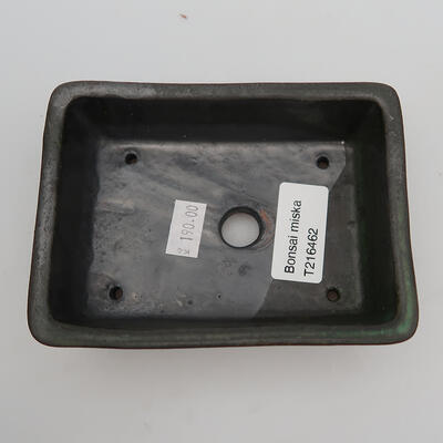 Keramik-Bonsaischale 12 x 8,5 x 3,5 cm, Farbe schwarz - 3