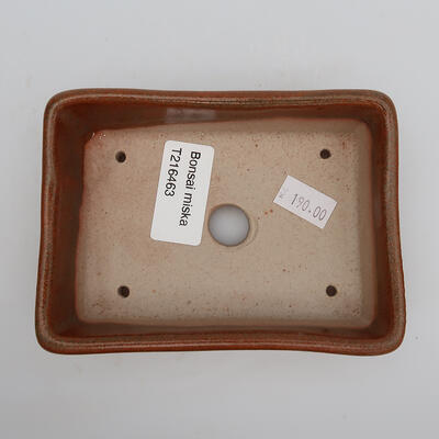 Keramik-Bonsaischale 12 x 8,5 x 3,5 cm, Farbe braun - 3