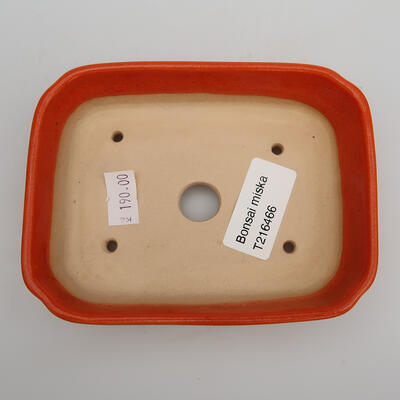Keramik-Bonsaischale 12 x 9 x 3 cm, Farbe Orange - 3