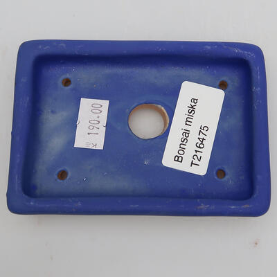Keramik-Bonsaischale 10 x 7 x 2 cm, Farbe Blau - 3