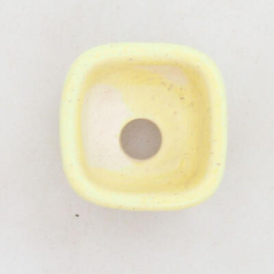 Bonsaischale aus Keramik 2 x 2 x 1,5 cm, Farbe gelb - 3