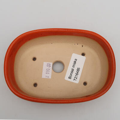 Keramik-Bonsaischale 12,5 x 8,5 x 3,5 cm, Farbe Orange - 3